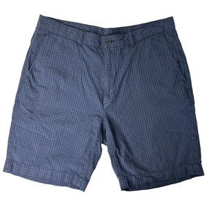 Roundtree & Yorke Casuals Men's Chino Shorts  36 Blue Checkered  Checkered